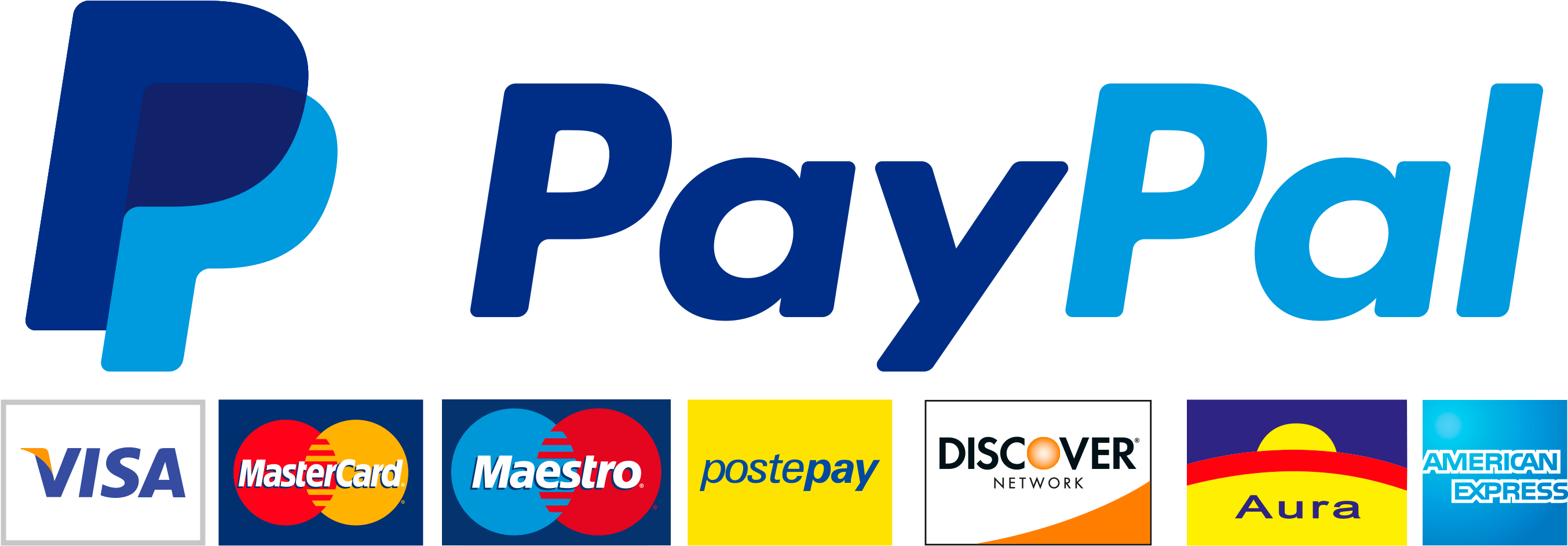 PayPal, Visa, Mastercard y tarjetas compatibles